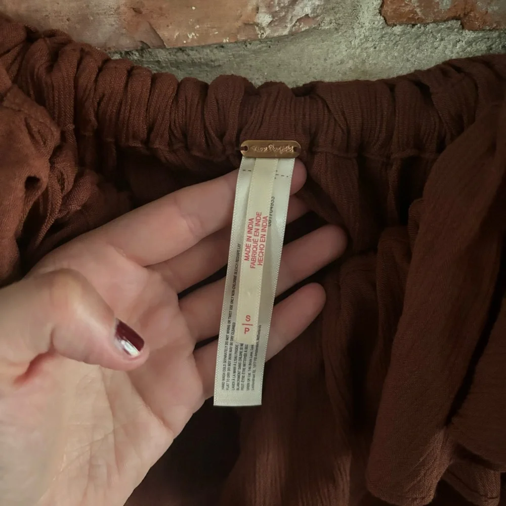 Free People Radiance Crop Tank Top Shirt in Umber, S